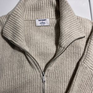 Old Navy Cream Quarter Zip Sweater, XXL